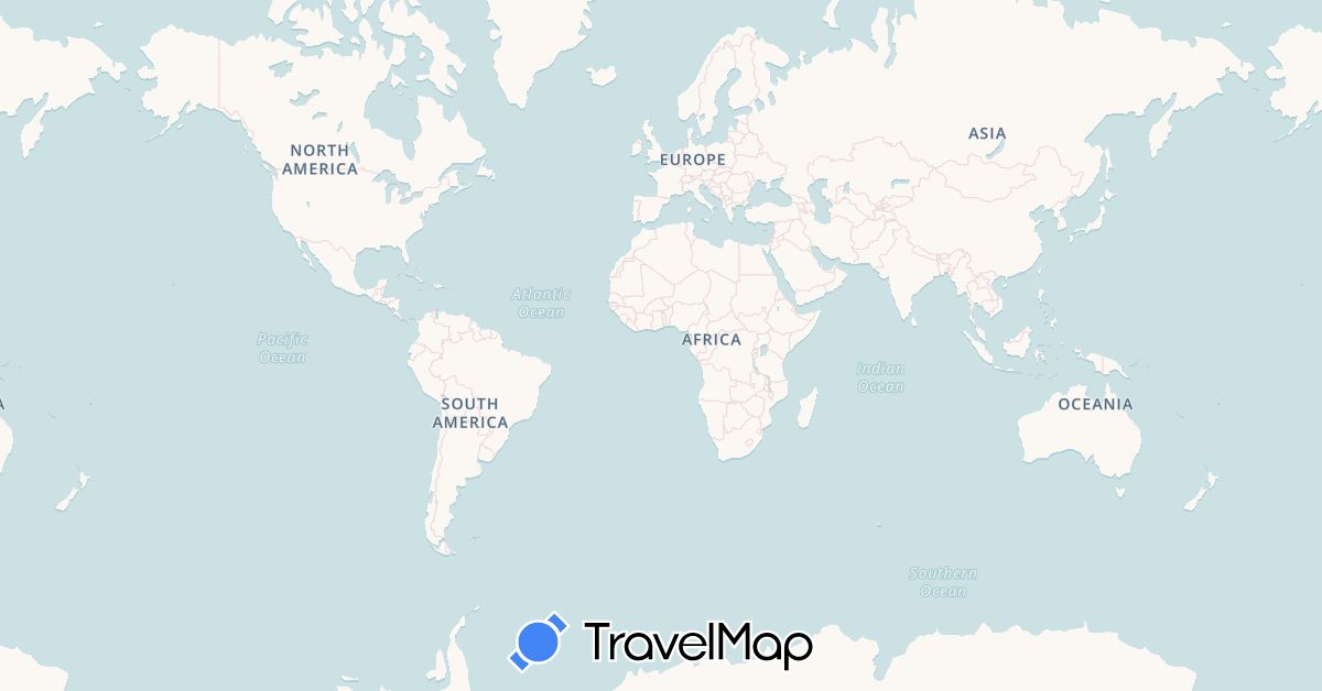 TravelMap itinerary: driving, plane in Morocco (Africa)